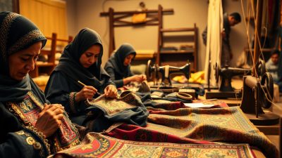 Proses pembuatan baju tradisional Tunisia Proses pembuatan baju tradisional Tunisia
